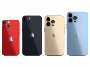 IPhone 13 and IPhone 13 Pro and IPhone 13 Mini and IPhone 13 Pro Max 3D Model