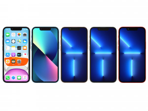 IPhone 13 and IPhone 13 Pro and IPhone 13 Mini and IPhone 13 Pro Max Model 3D