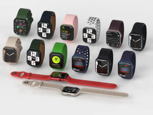 seria zegark&oacute;w Apple 7 Model 3D