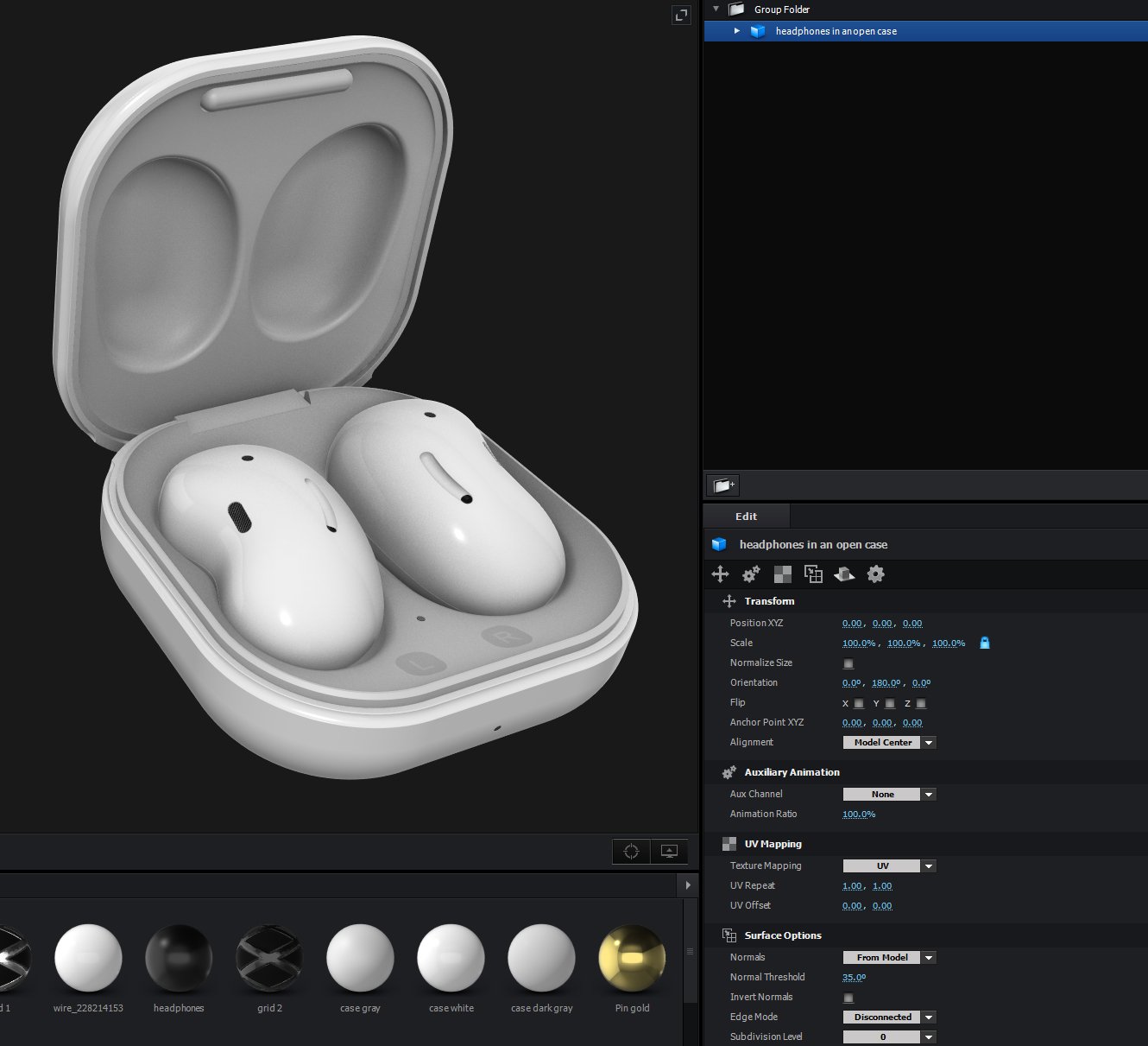 samsung galaxy buds live 3D Model in Audio 3DExport
