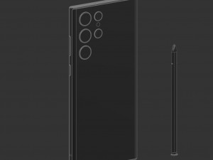 Samsung Galaxy S22 Ultra and Pen 3D Model