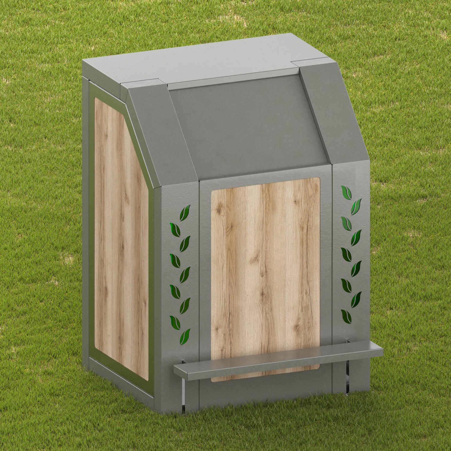 Outdoor trash can 5 models 3D Model .c4d .max .obj .3ds .fbx .stl .blend
