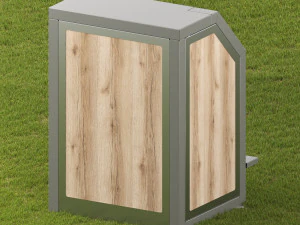 Outdoor trash can 5 models 3D Model