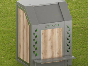 Outdoor trash can 5 models 3D Model