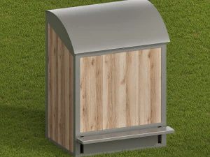 Outdoor trash can 5 models 3D Model