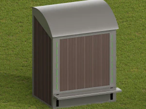 Outdoor trash can 5 models 3D Model