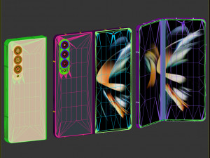 Samsung Galaxy Z Fold 4 and Pen Modelo 3D