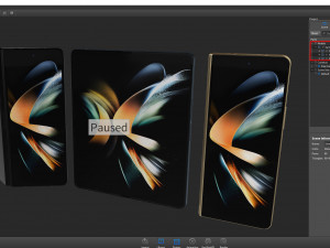 Samsung Galaxy Z Fold 4 and Pen Modelo 3D