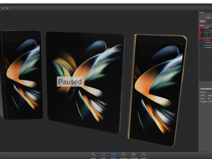 Samsung Galaxy Z Fold 4 and Pen 3D Model