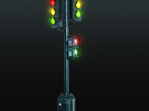 Traffic light PBR Model 3D