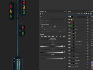 Traffic light PBR Model 3D