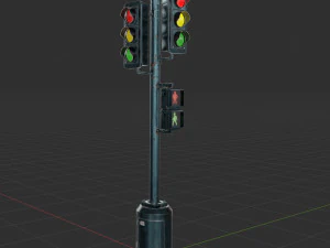 Traffic light PBR 3D Model