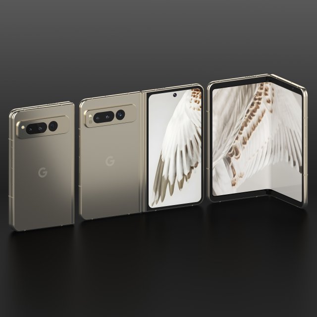 Google Pixel Fold 3D Модель .c4d .max .obj .3ds .fbx .stl .blend 
