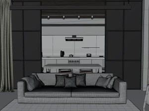 Apartment interior with furniture 3D Модель