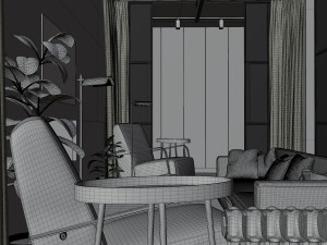Apartment interior with furniture 3D Модель