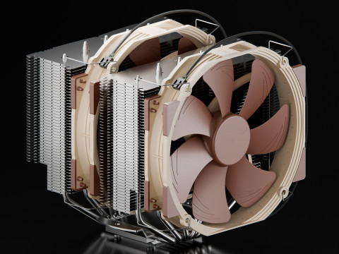 Noctua NH D15 PC Cooler 3D 模型