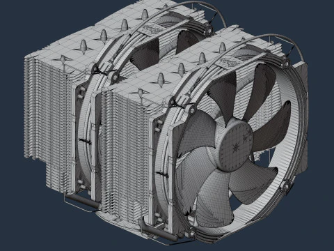 Chłodnica komputerowa Noctua NH D15 Model 3D