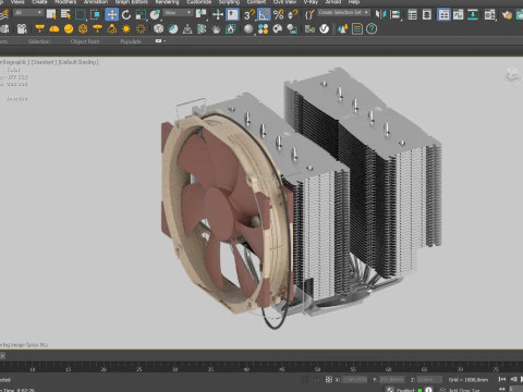 Chłodnica komputerowa Noctua NH D15 Model 3D