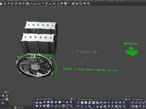 Chłodnica komputerowa Noctua NH D15 Model 3D
