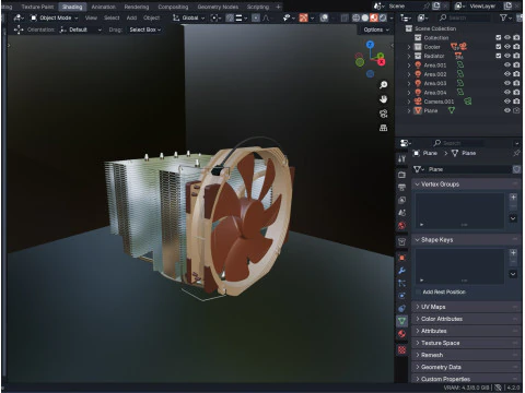 Chłodnica komputerowa Noctua NH D15 Model 3D