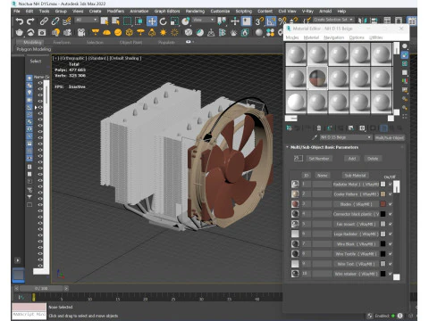 Chłodnica komputerowa Noctua NH D15 Model 3D