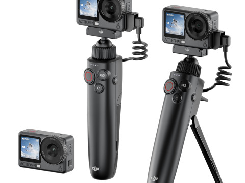 DJI osmo action 6 和 Action 多功能充电手柄 3D 模型
