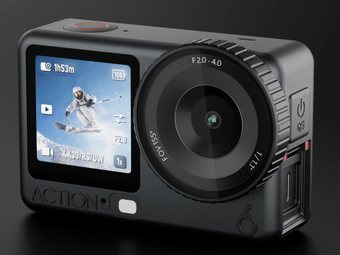 डीजेआई ऑस्मो एक्शन 6 और एक्शन मल्टीफंक्शनल चार्जिंग हैंडल 3D मॉडल