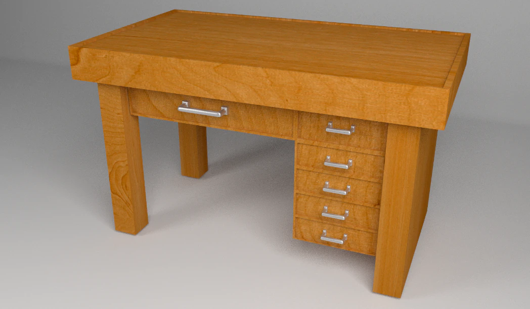 office and study desk 3D Model .c4d .max .obj .3ds .fbx .stl .blend 