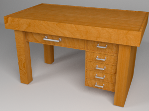 office and study desk 3D Model