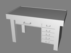 office and study desk 3D 模型