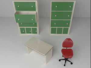 simple office set 3D Model