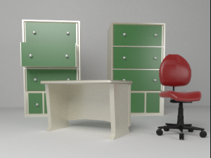 simple office set 3D Модель