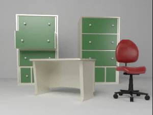 simple office set 3D Model