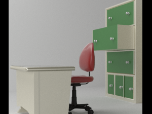 simple office set 3D Модель