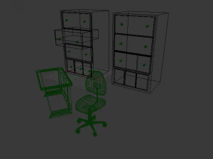 simple office set 3D Model