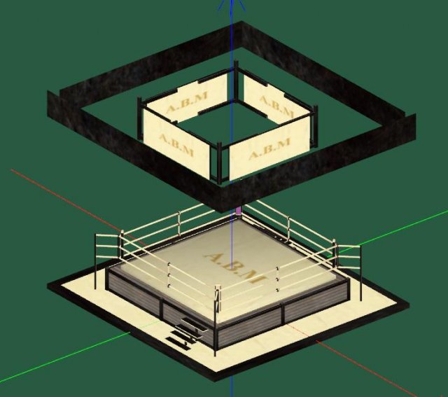 boxingwrestling ring 3D 模型 .c4d .max .obj .3ds .fbx .stl .blend 