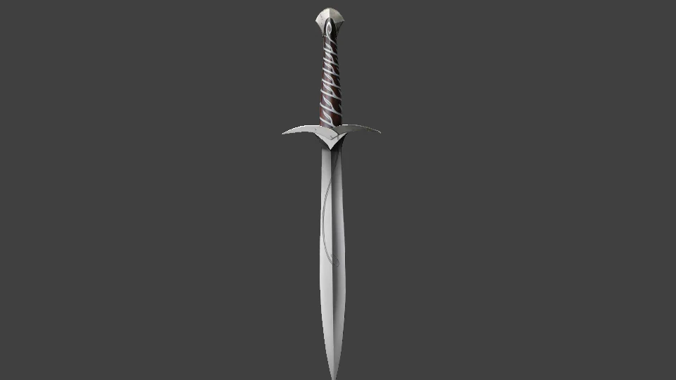 bilbo baggins sword from lord of the rings 3D Model .c4d .max .obj .3ds .fbx .stl .blend 