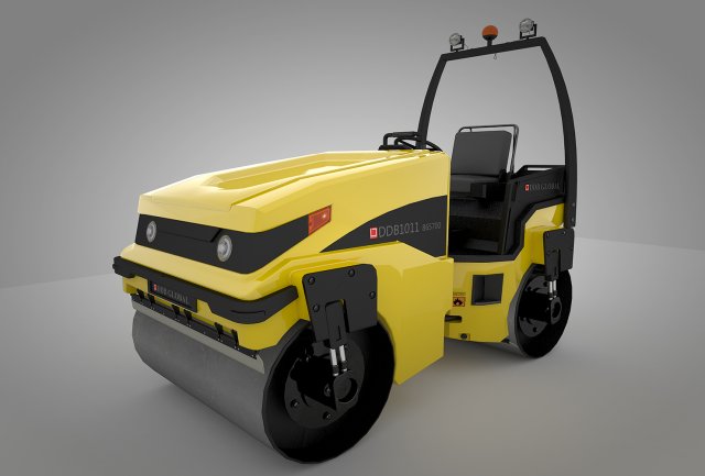 road roller Modèle 3D .c4d .max .obj .3ds .fbx .stl .blend 