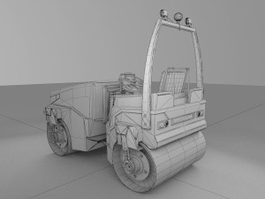road roller Modèle 3D