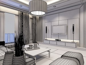 living room condominium 3D Модель