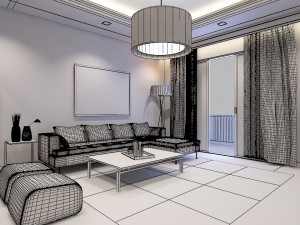 living room condominium 3D Модель