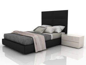 tempat tidur ganda tori dengan kotak linen Model 3D