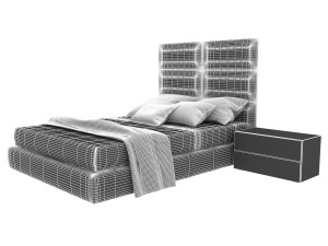 tori double bed with linen box 3D Model