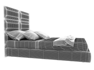 tori double bed with linen box 3D Model