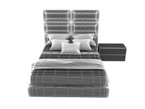tori double bed with linen box 3D Model