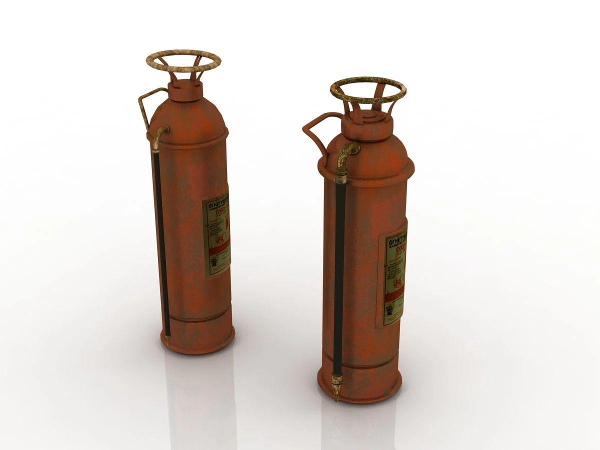 vintage fire extinguisher 3D Model .c4d .max .obj .3ds .fbx .stl .blend