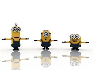 minions-2015 bob stuart and kevin together 3D Model