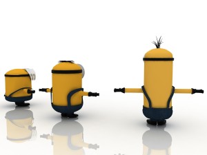 minions-2015 bob stuart and kevin together 3D Model