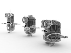 minions-2015 bob stuart and kevin together 3D Model