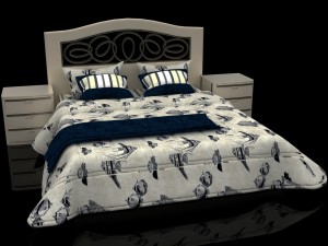 sea design double bed with headboard mobax 5198844 3D 모델